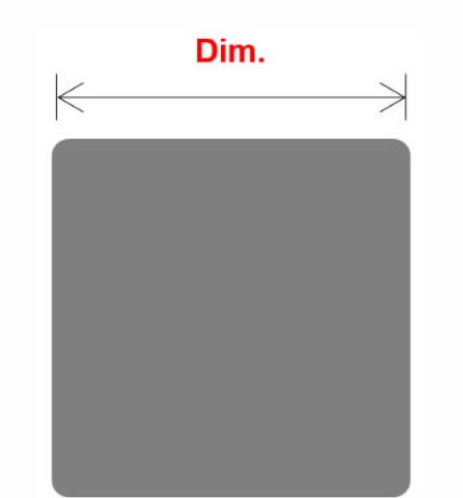 Desenho de dimensão da barra quadrada