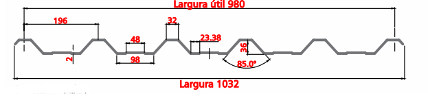 Telha Simples Galvalume Trapézio 40