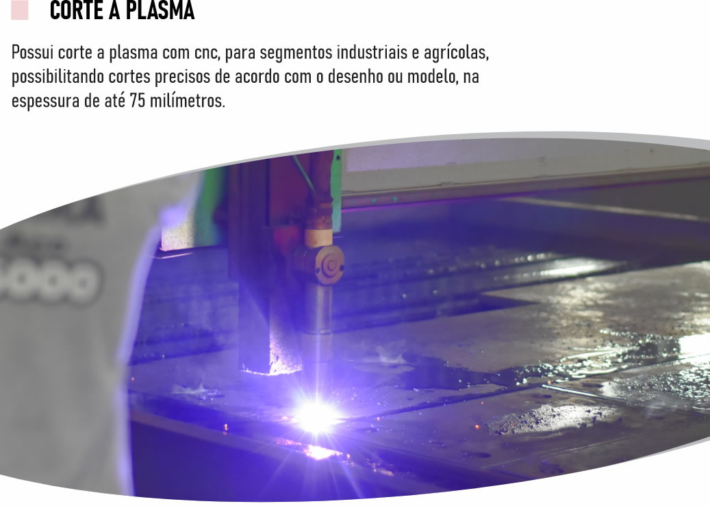 Corte a plasma de chapa de aço na Uberserra